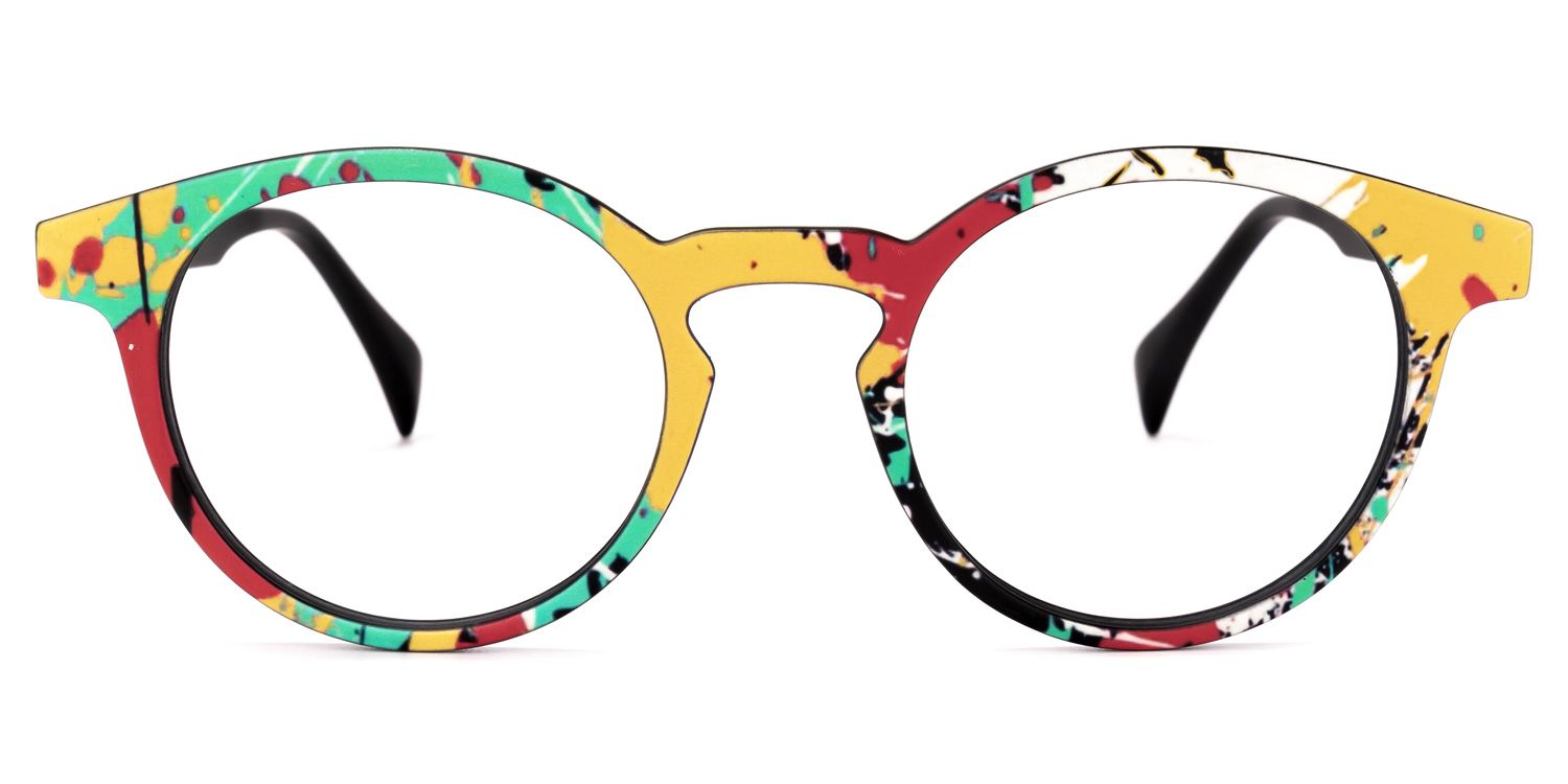 Street-Artist Round Colorful Frame Glasses | Zeelool0