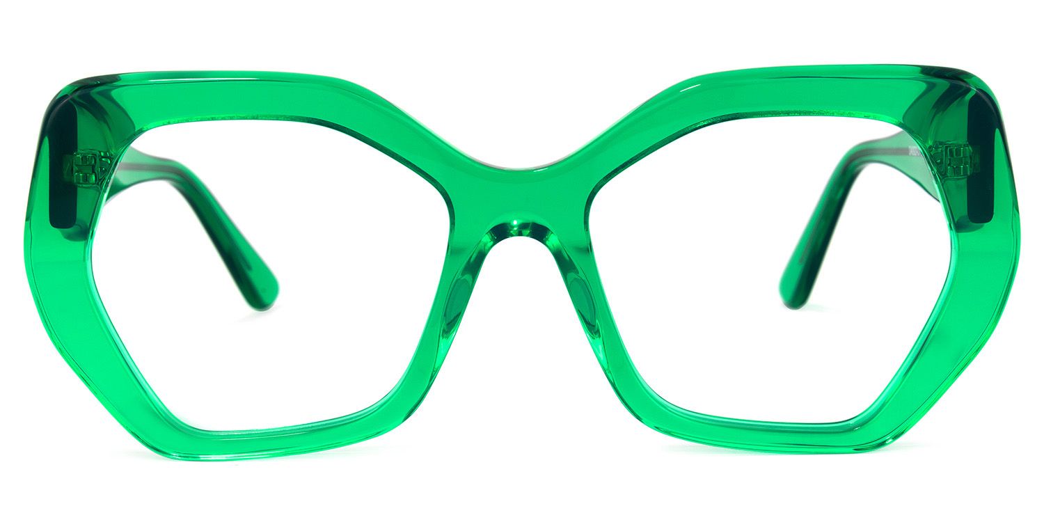 Vickie Geometric Green Glasses | Zeelool Glasses0