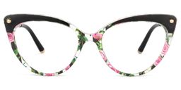 Alivia Cat Eye Pink-Green-Floral Glasses0
