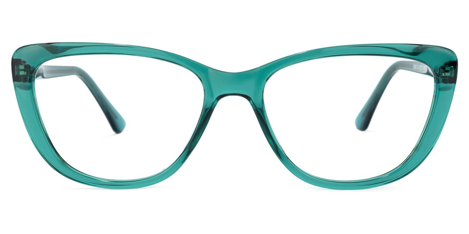 Qamar Cateye Peacock-Blue Glasses | Zeelool Glasses0