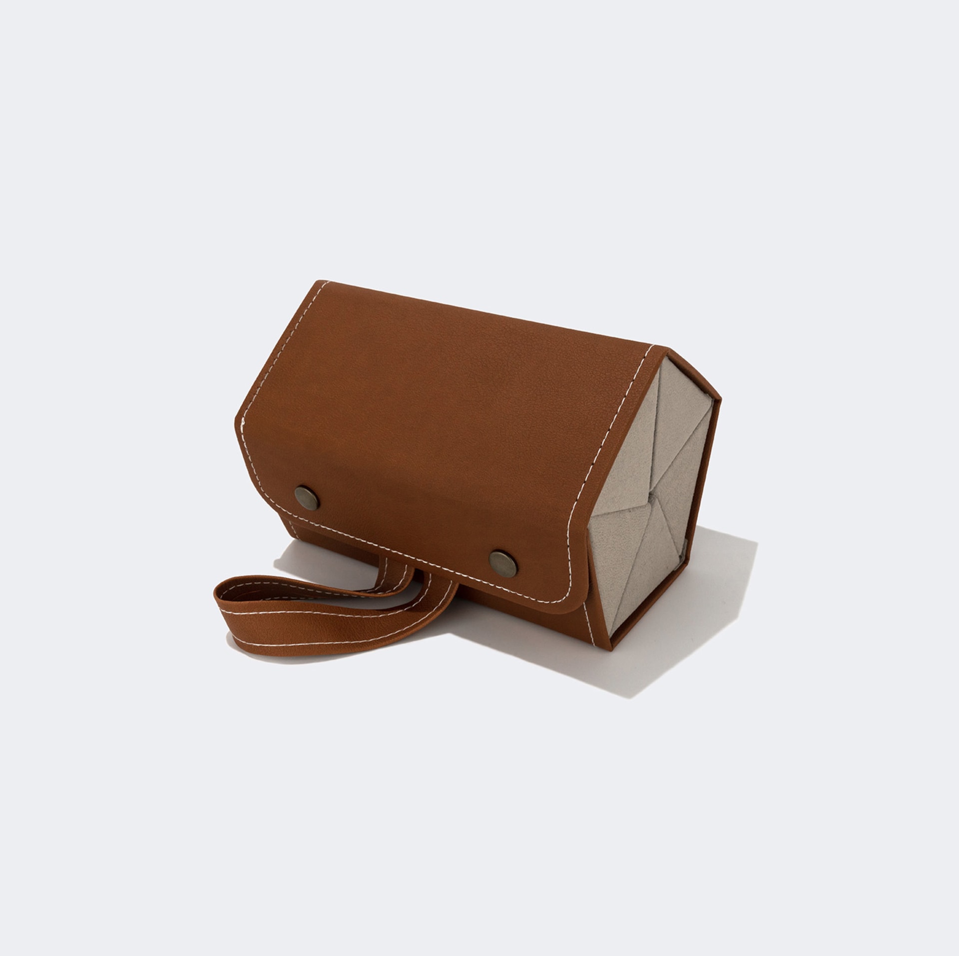 High-end Leather Hanging Brown Eyeglasses Storage Box | Zeelool Glasses2