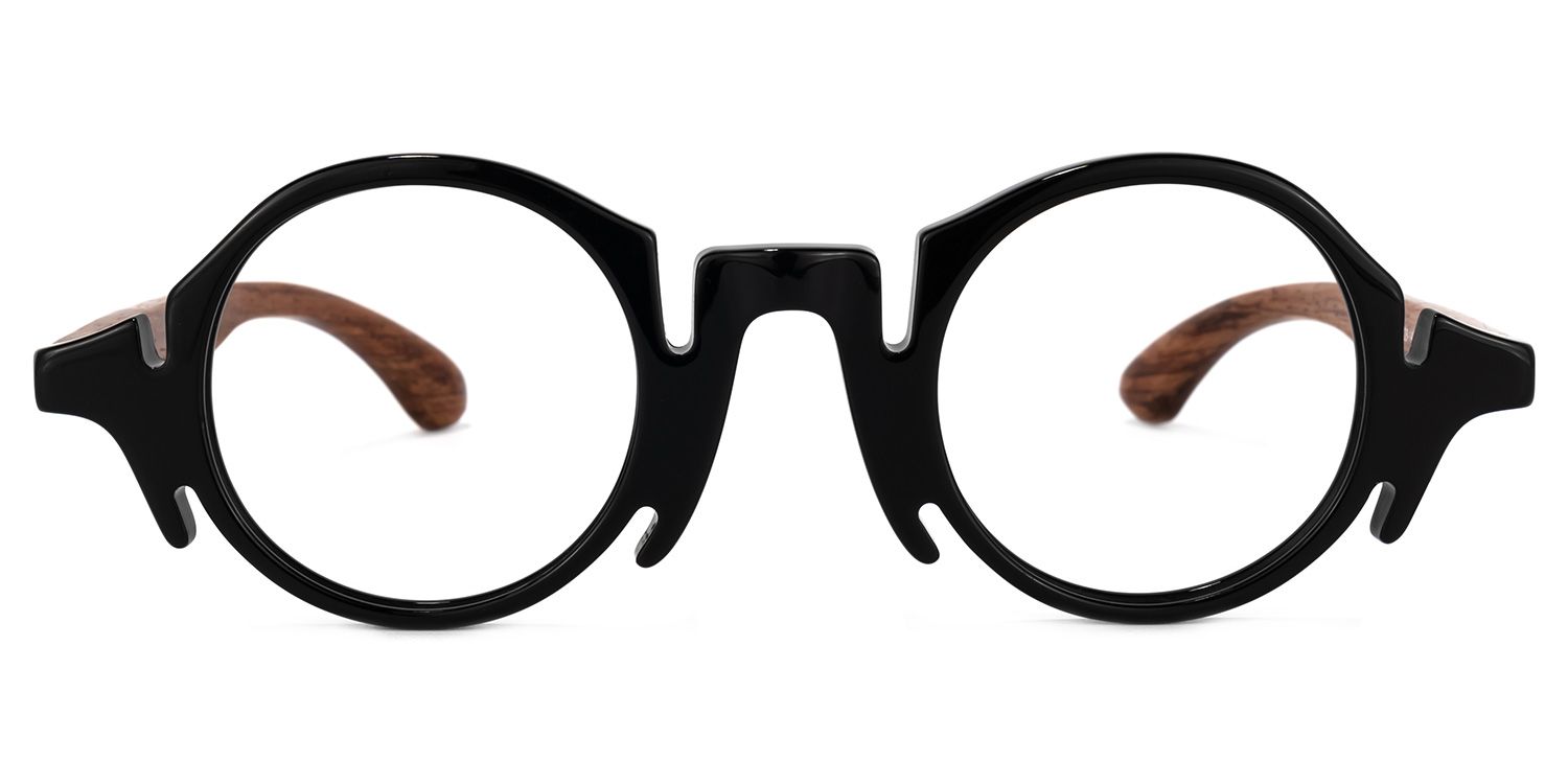 Charlie Round Black Eyeglasses and Unique Big Frames0