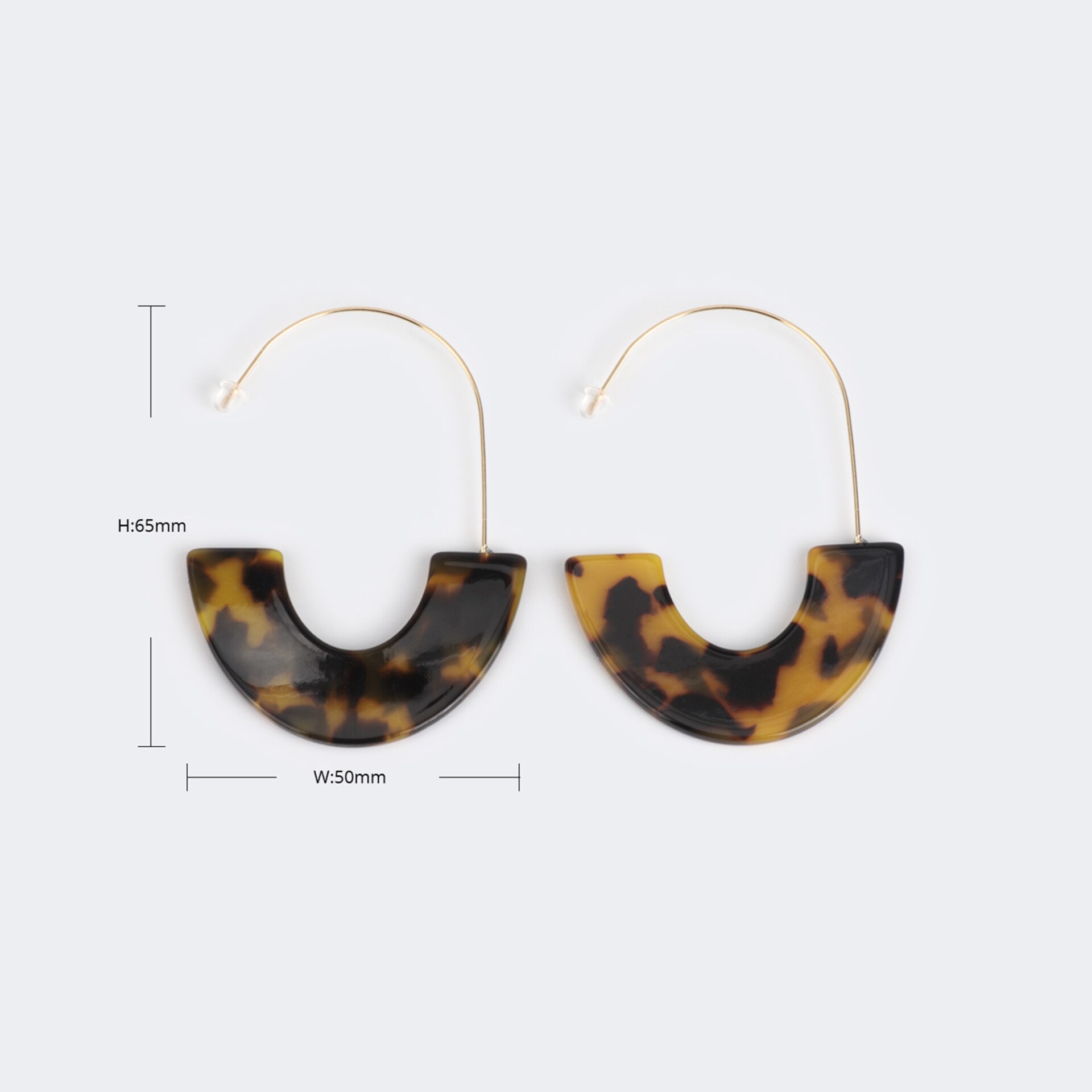 Vintage Pattern Oval Tortoise Earrings | Zeelool Glasses2