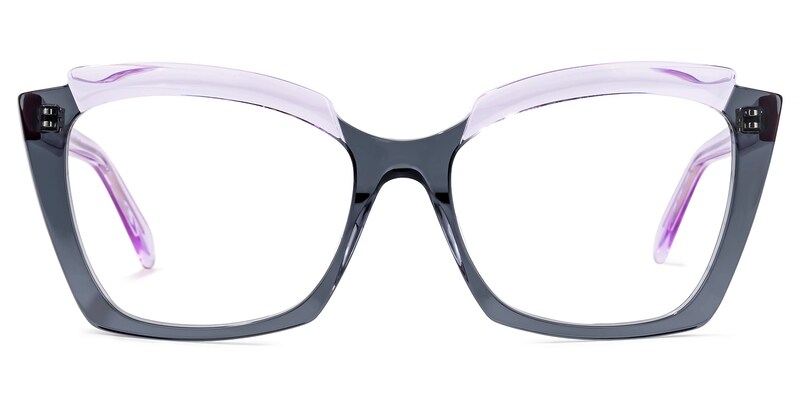 Benesa Browline Gray Glasses | Zeelool Glasses0