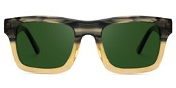 Riley Cameo-Green Rectangle Sunglasses0