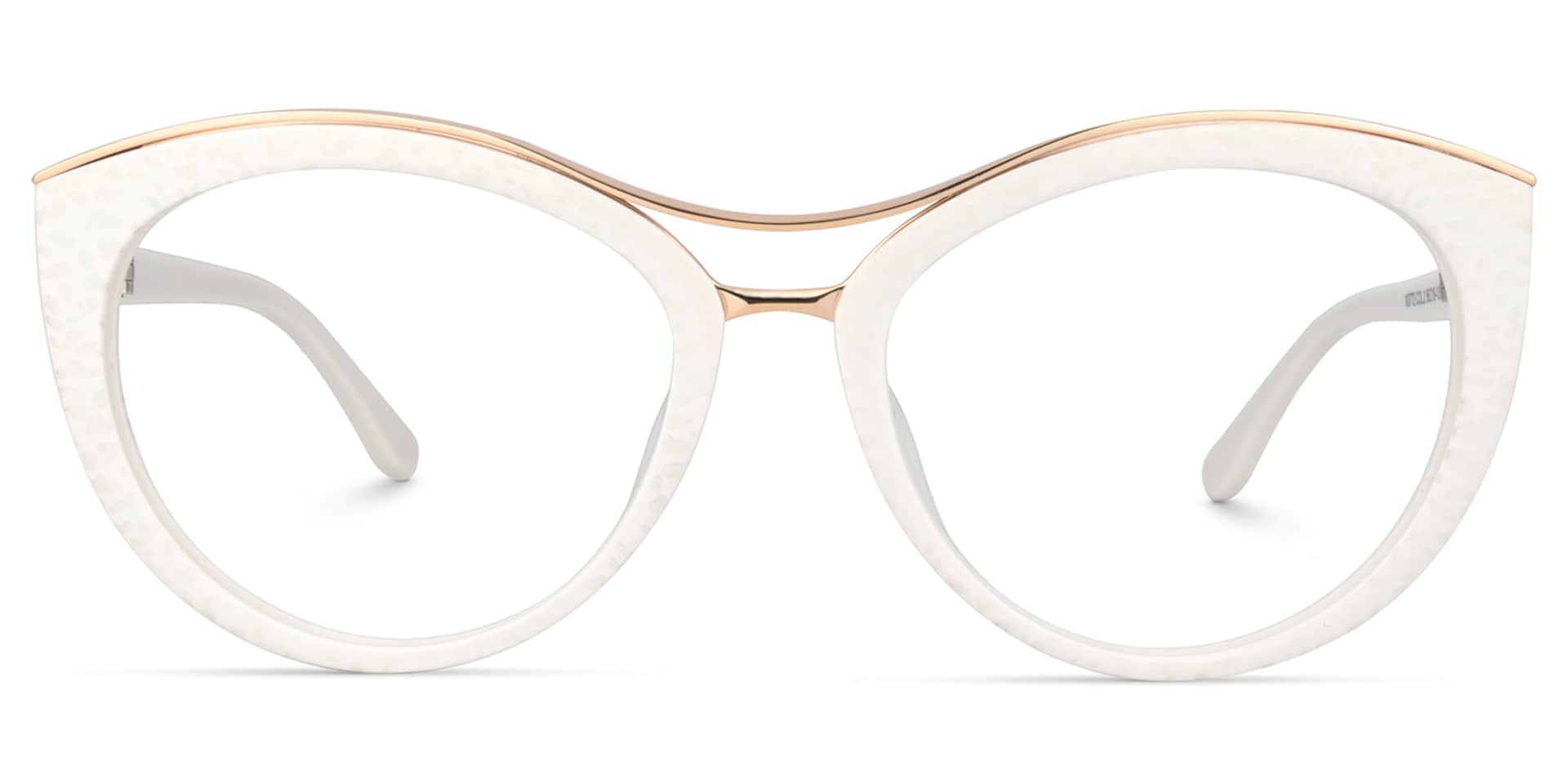 Carol Cateye White Frame Glasses | Zeelool0
