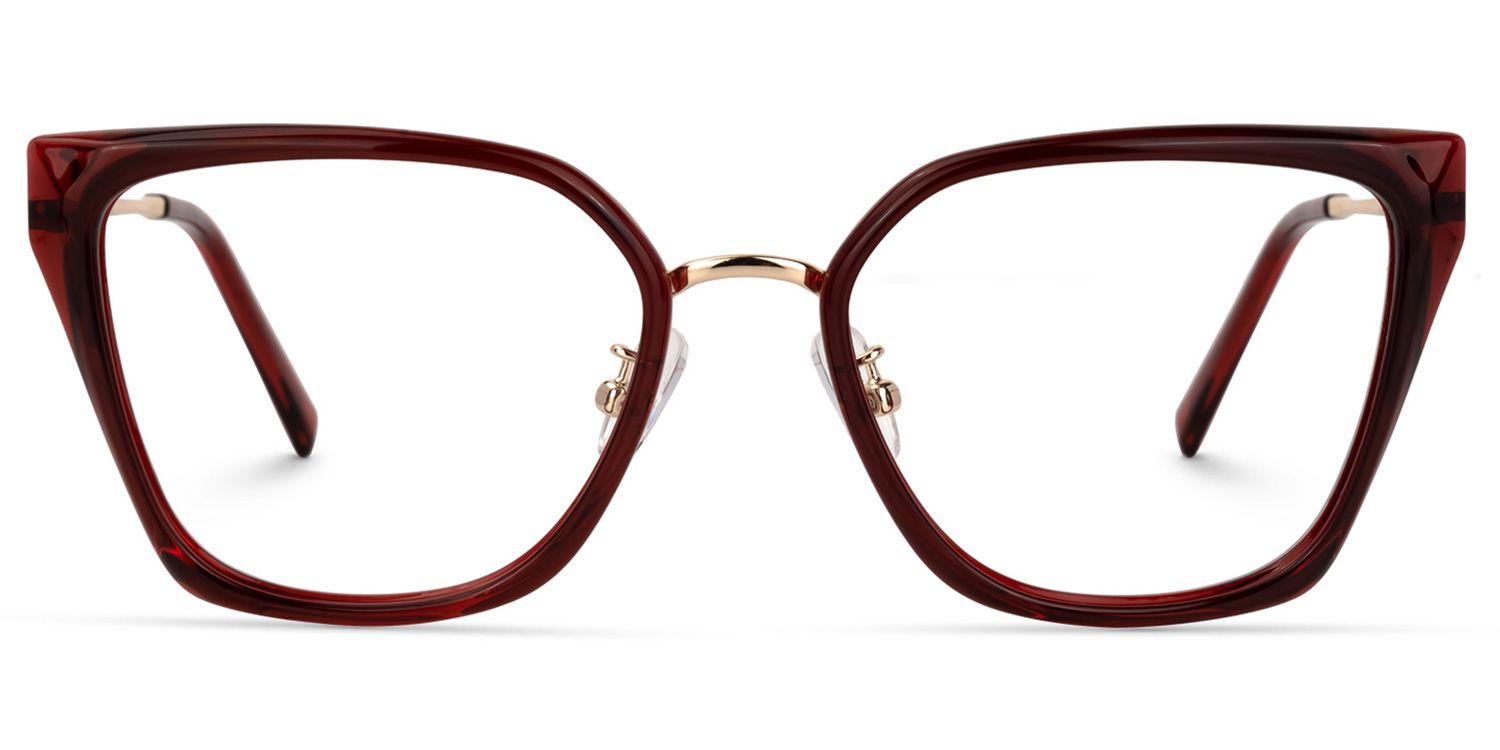 Martine Square Red Glasses | Zeelool Glasses0