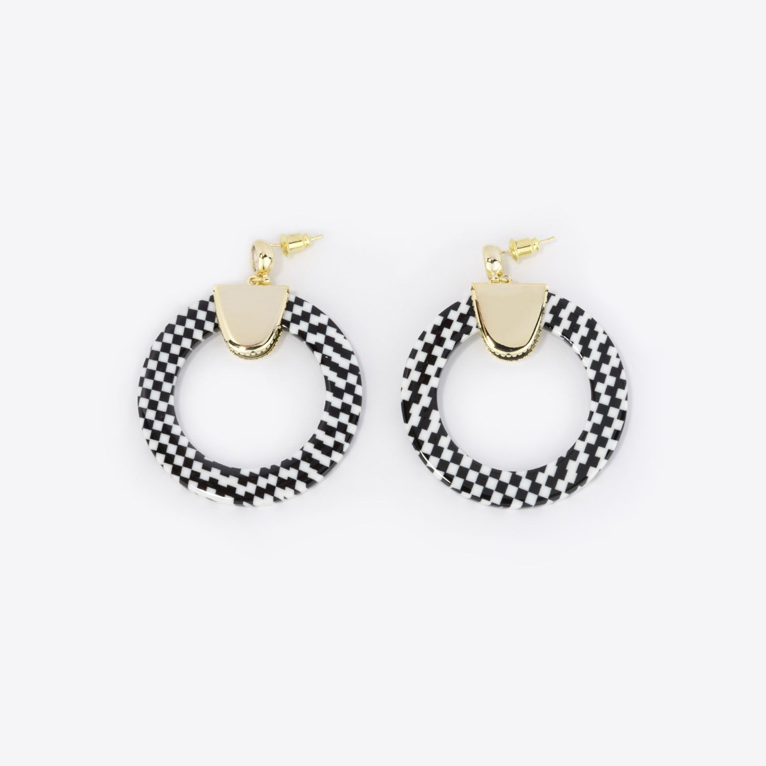 Stylish Round Black-White Earrings | Zeelool Glasses1