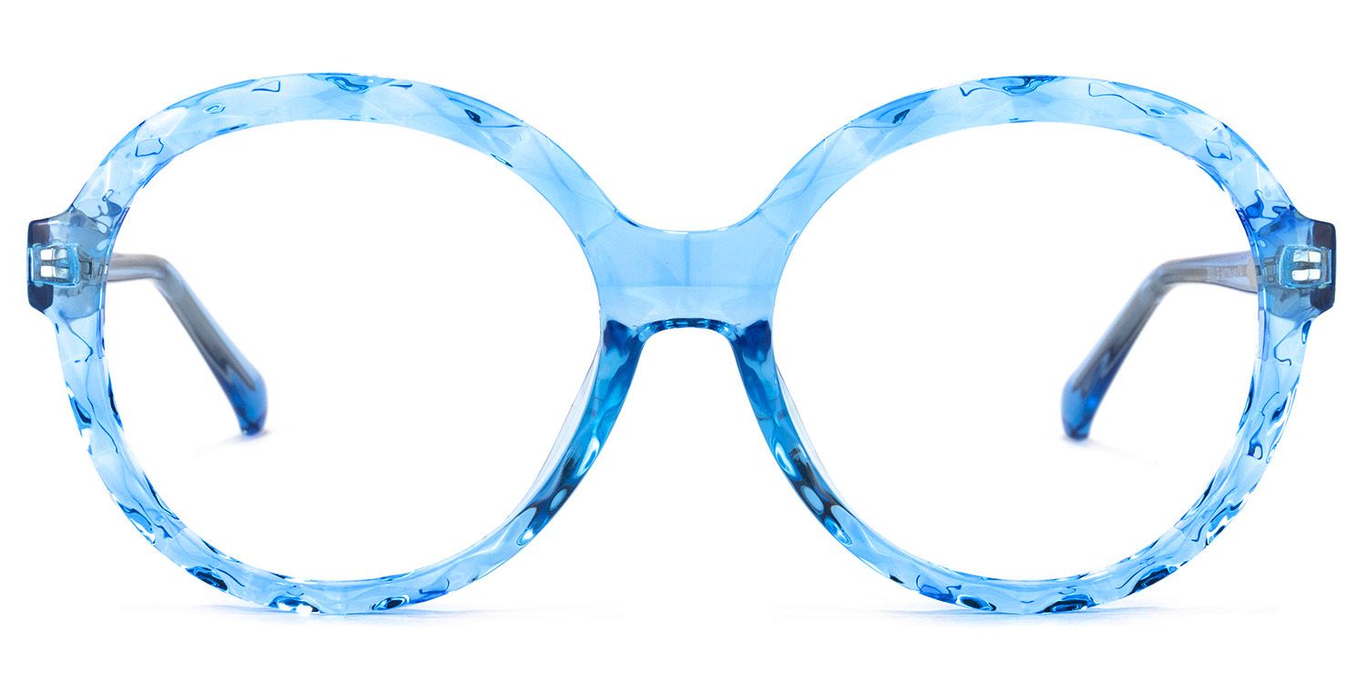 Lila Round Light-Blue Glasses | Zeelool Glasses0