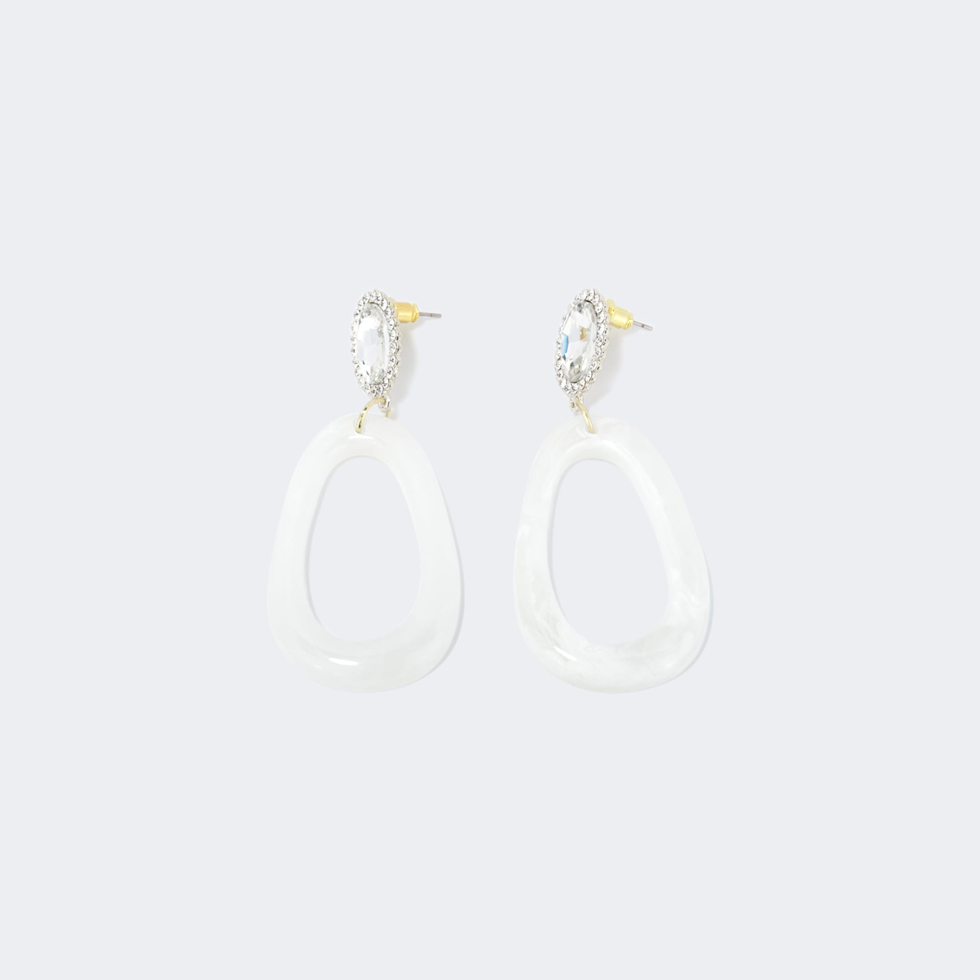 Stylish Polished White Earrings | Zeelool Glasses1