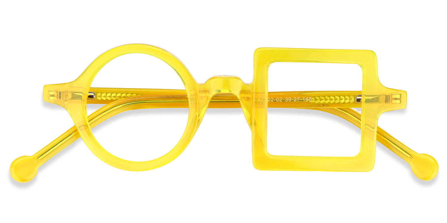 Paola Asymmetric Yellow Glasses | Zeelool Glasses1