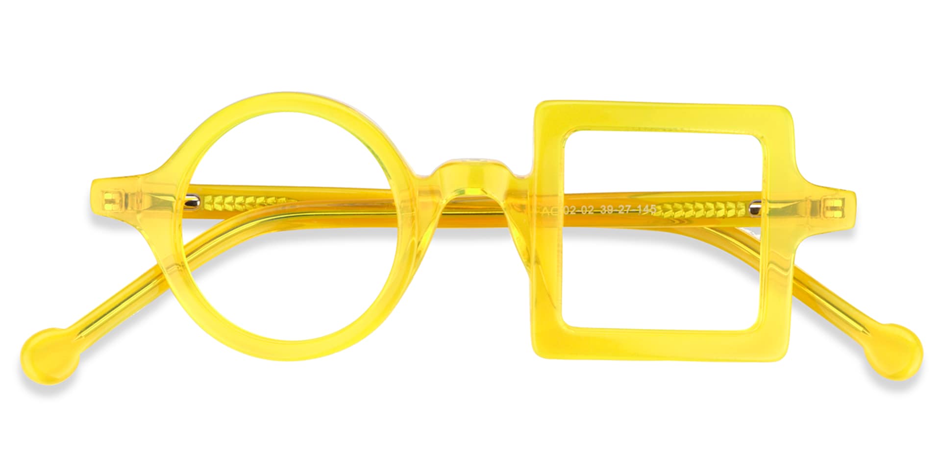 Paola Asymmetric Yellow Glasses | Zeelool Glasses1