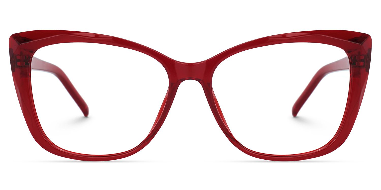Farris Red Cat-Eye Frame Glasses for Women | ZEELOOL1