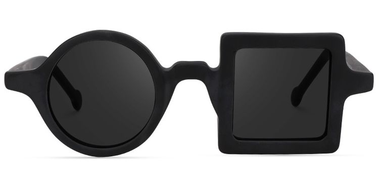 Paola Asymmetric Black Sunglasses