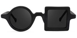 Paola Asymmetric Black Sunglasses0