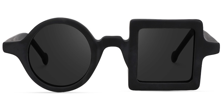 Paola Asymmetric Black Sunglasses