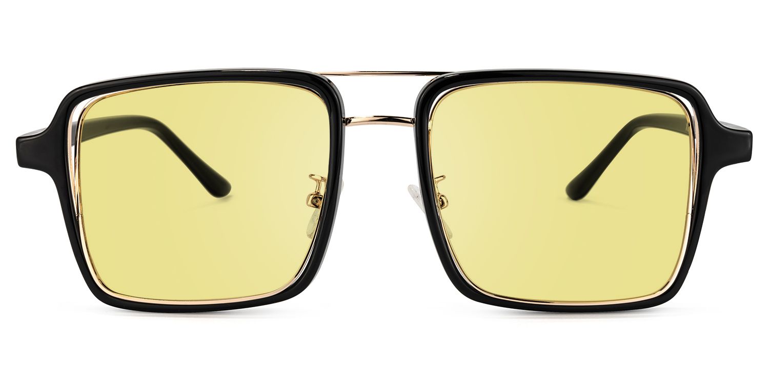 Aviator Black-Gold Glasses | Zeelool Eyewear0