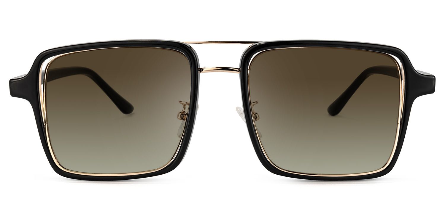 Aviator Black-Gold Glasses | Zeelool Eyewear0