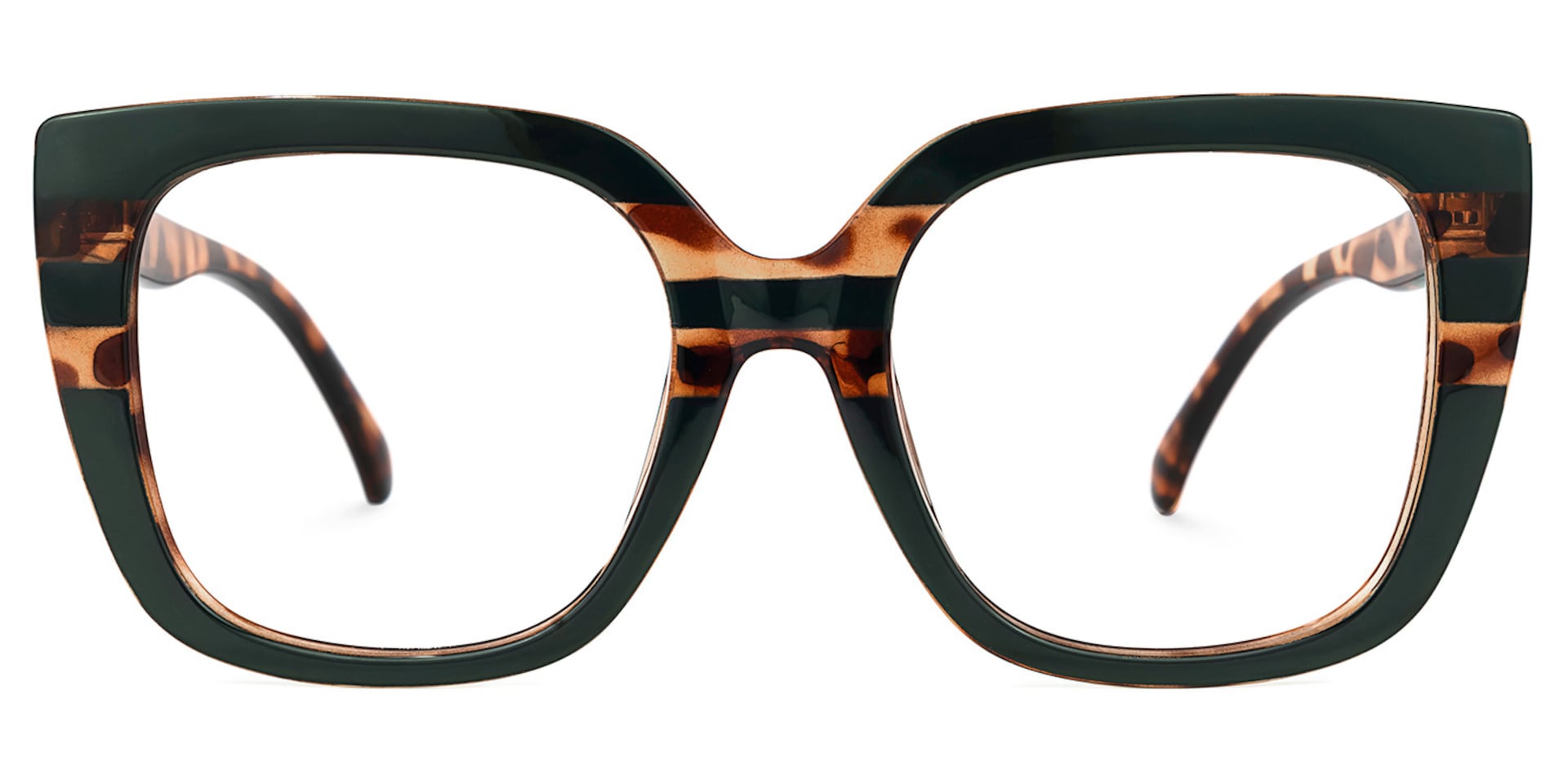 Brenda Square Dark-Green Eyeglasses for Women and Men0