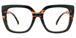 Brenda Square Dark-Green Glasses0