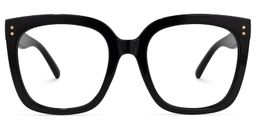 Ebony Square Black Glasses0