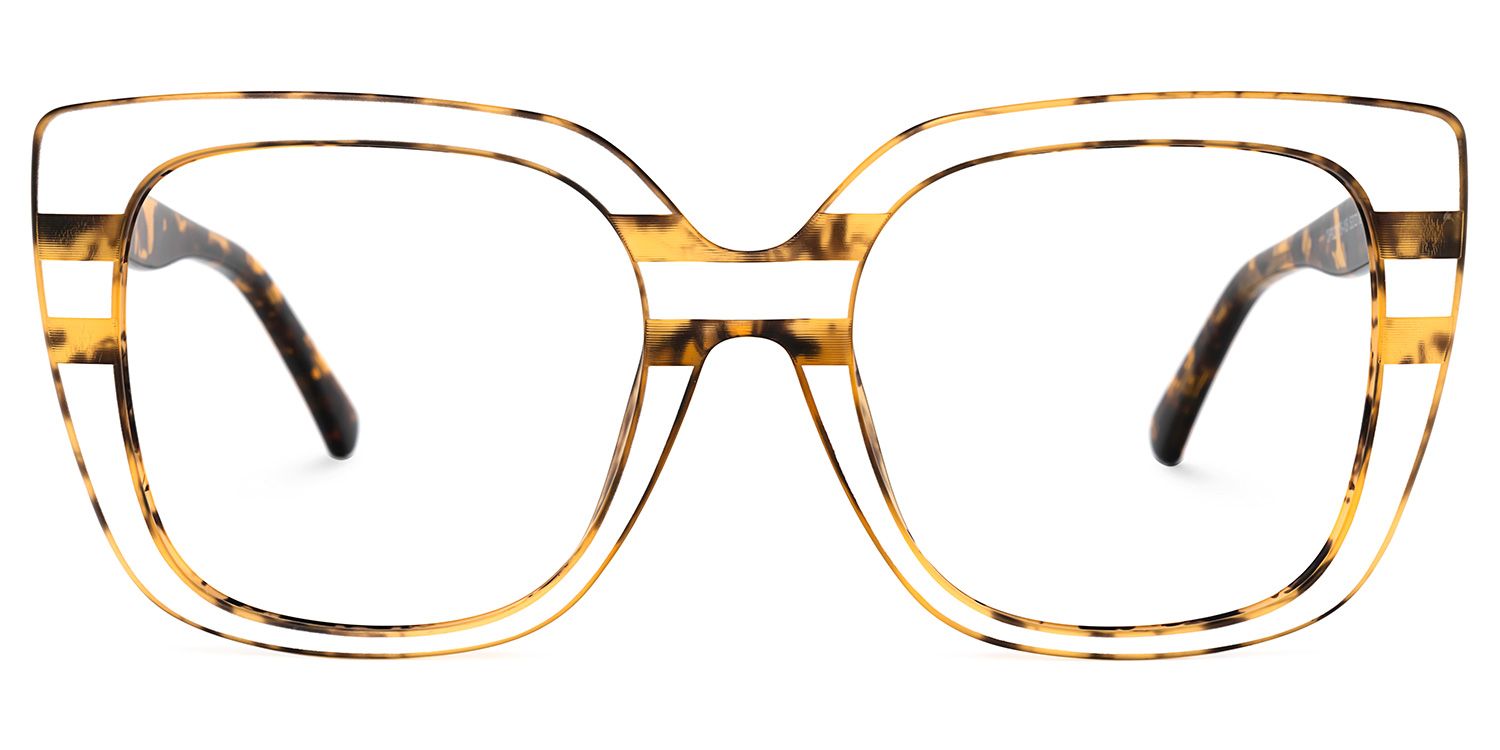 Brenda Square Light-Tortoise Glasses | Zeelool Glasses0