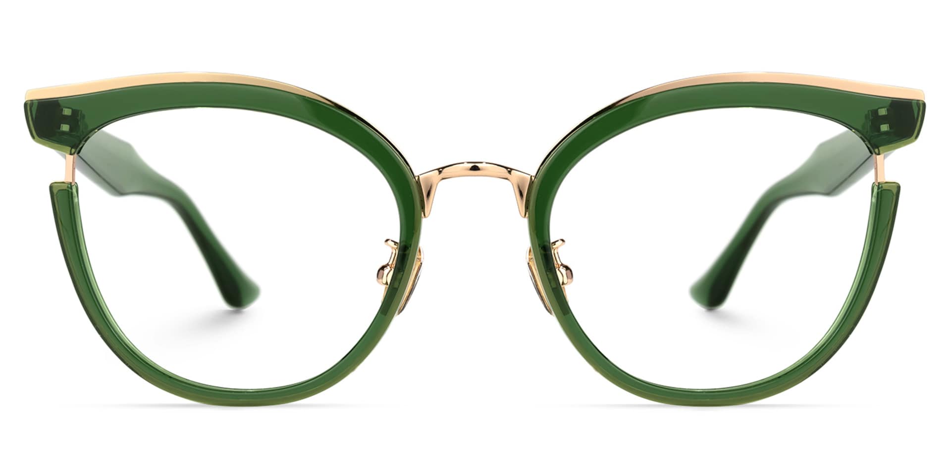 Laraine Cateye Green Eyeglasses & Metal Frames0