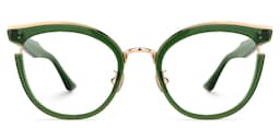 Laraine Cat Eye Green Glasses0
