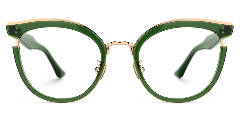 Laraine Cat Eye Green Glasses