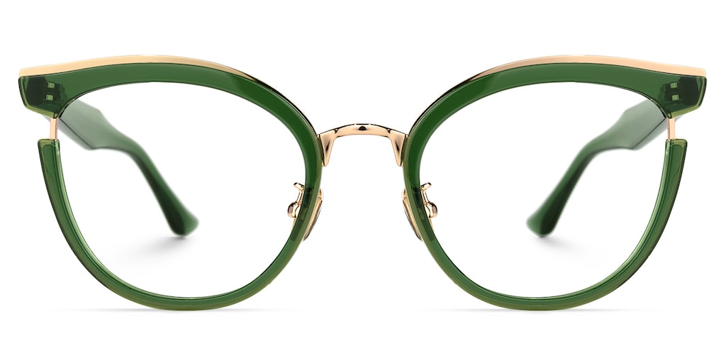 Laraine Cat Eye Green Glasses