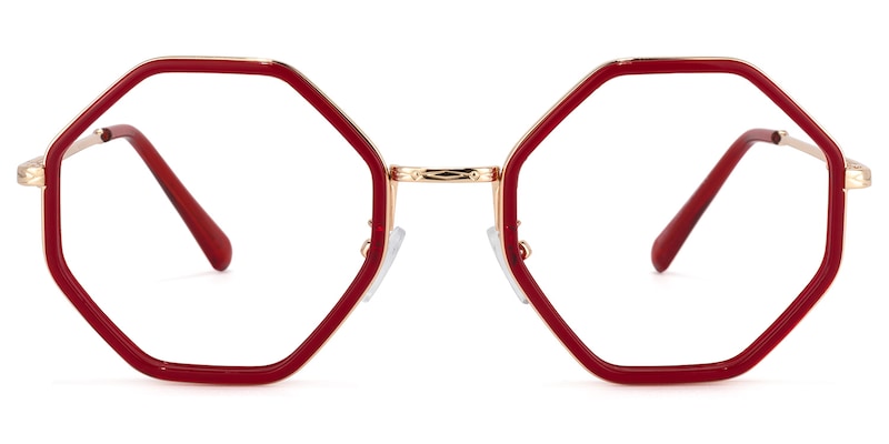 Nathaniel Geometric Red Glasses | Zeelool Glasses0
