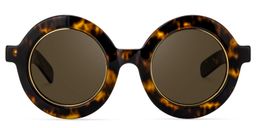 Calhoun Yellow-Tortoise Round Sunglasses0