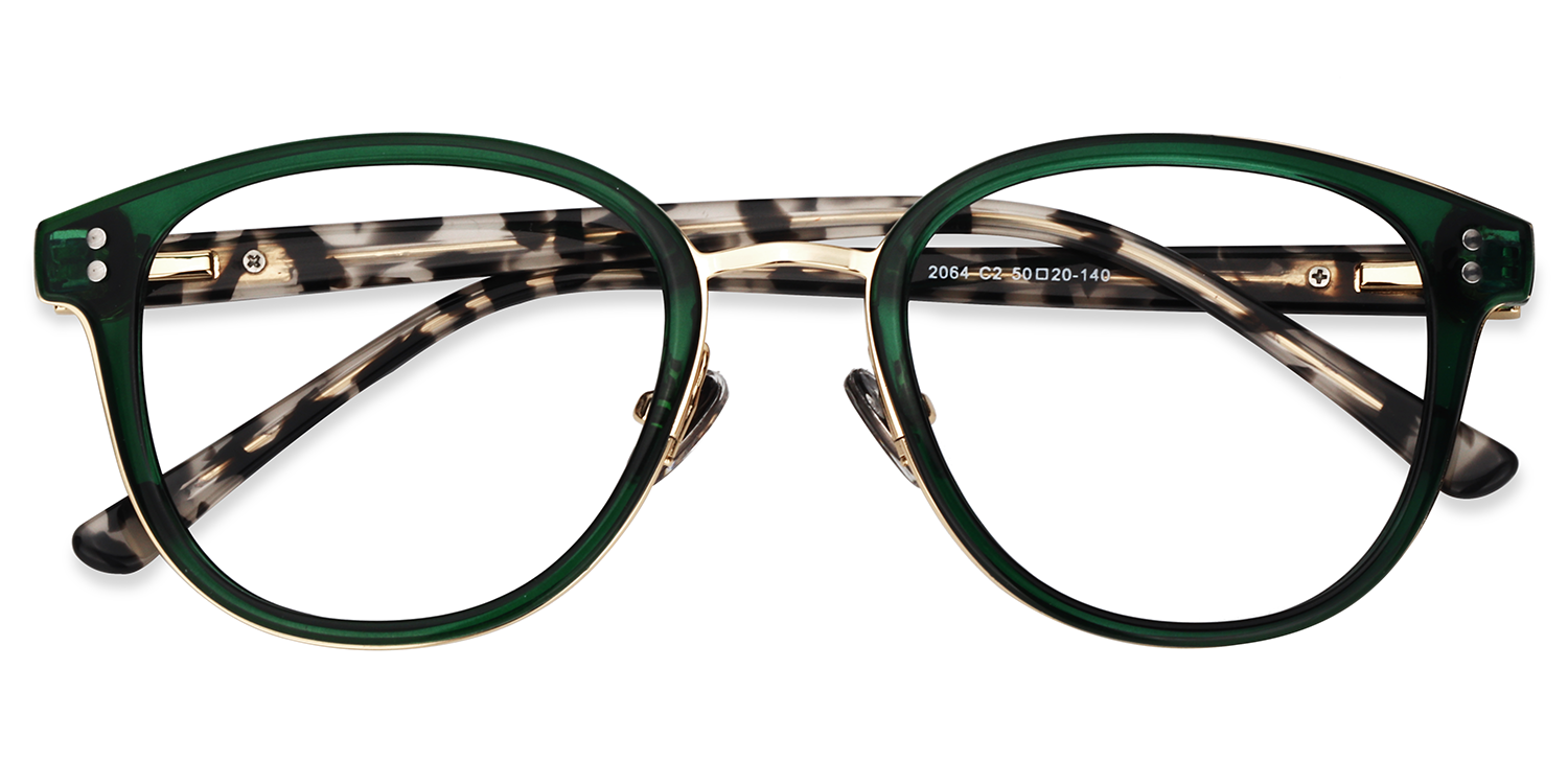 Matthew Round Green Glasses | Zeelool Glasses1