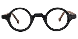 Arale Round Black Glasses0