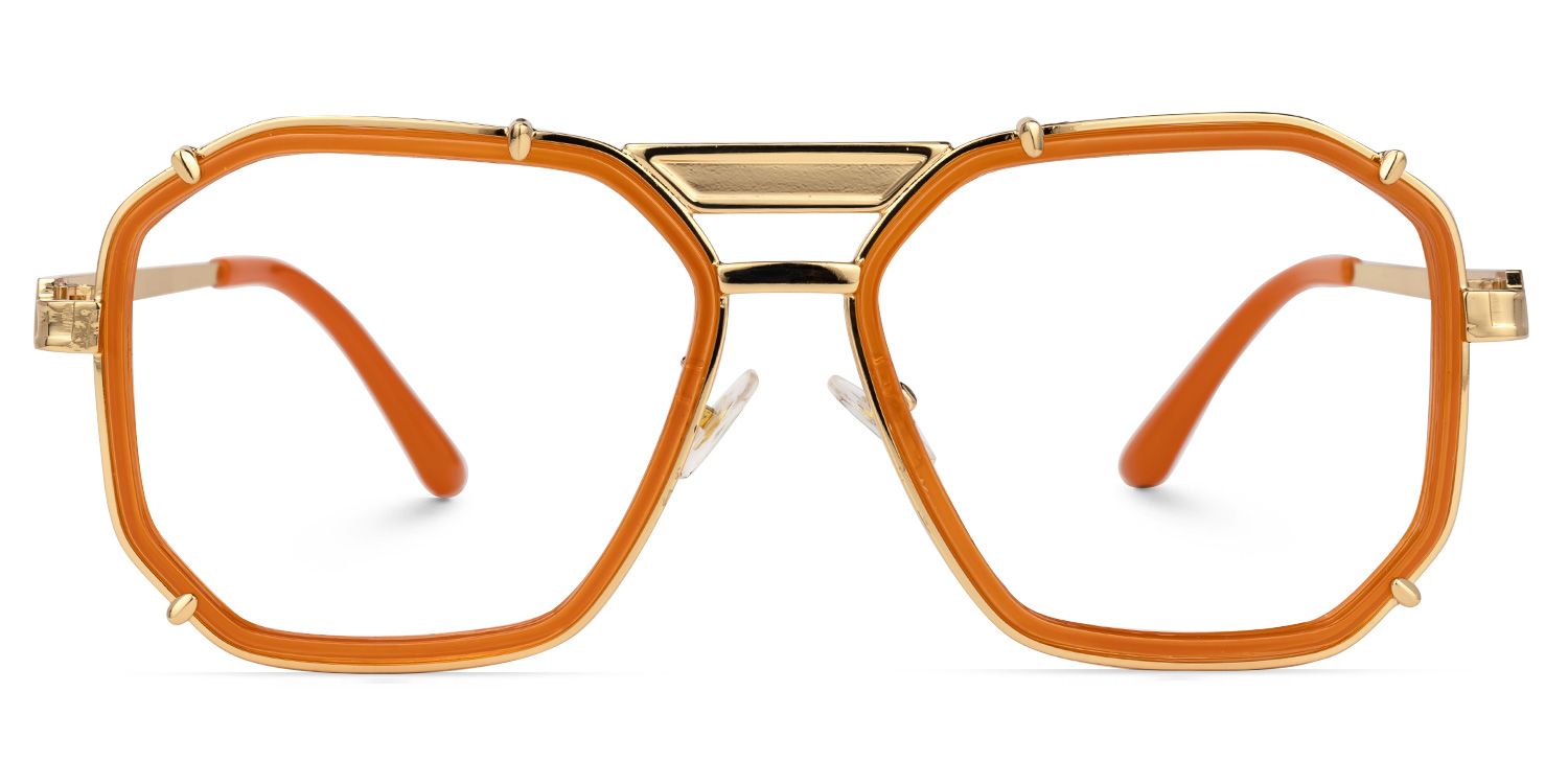 Rumble Geometric Orange Glasses | Zeelool Glasses0