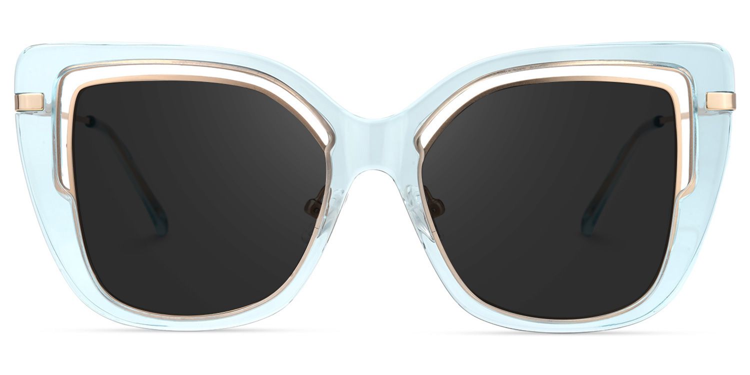 Celene Square Blue Prescription Sunglasses | ZEELOOL