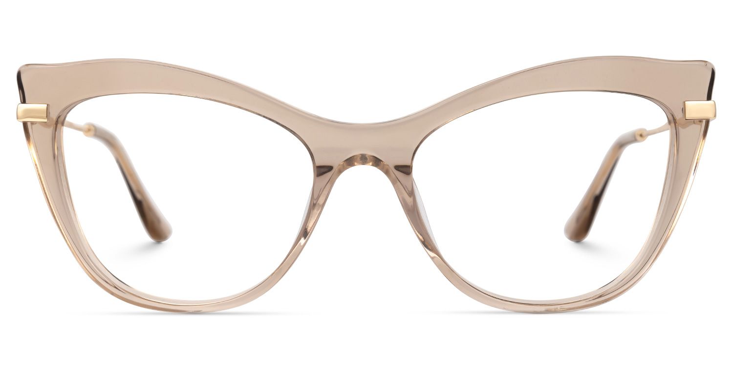 Indira Cat Eye Beige Glasses | Zeelool Glasses0