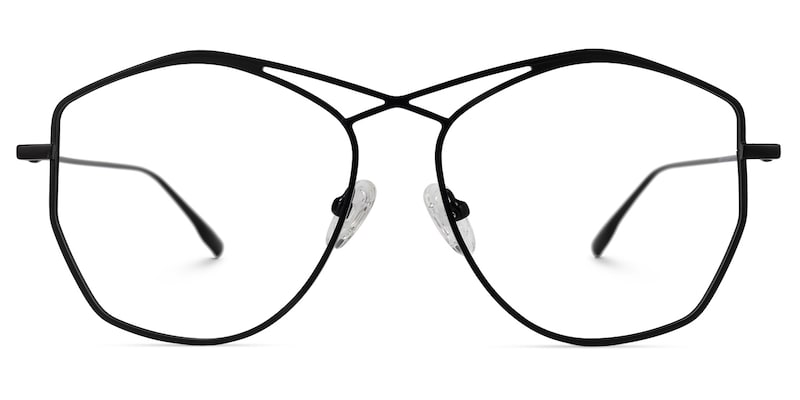 Raven Geometric Black Glasses | Zeelool Glasses0