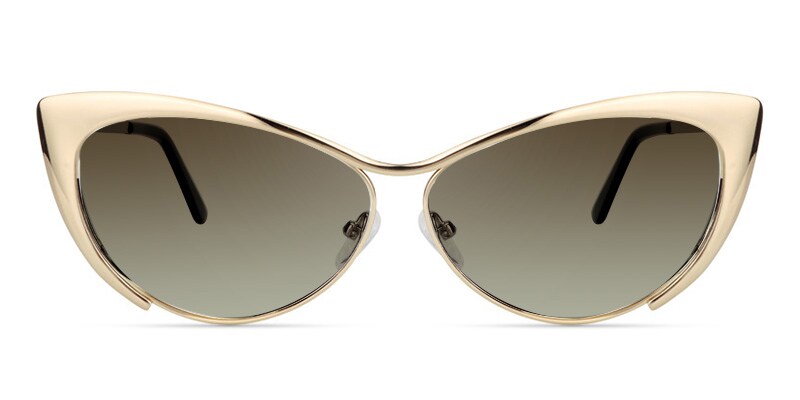 Ellen Cateye Gold Sunglasses