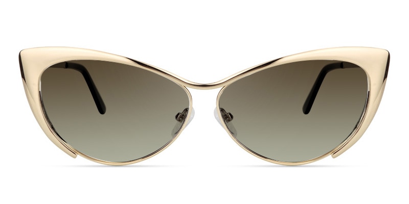 Ellen Cateye Gold Sunglasses