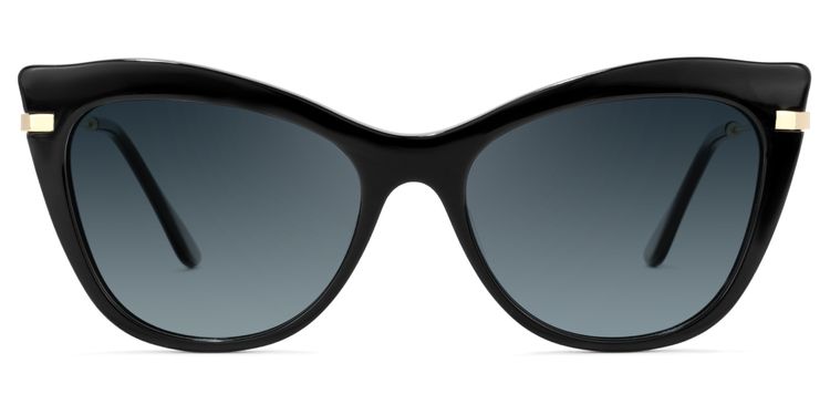 Indira Cat Eye Black Sunglasses