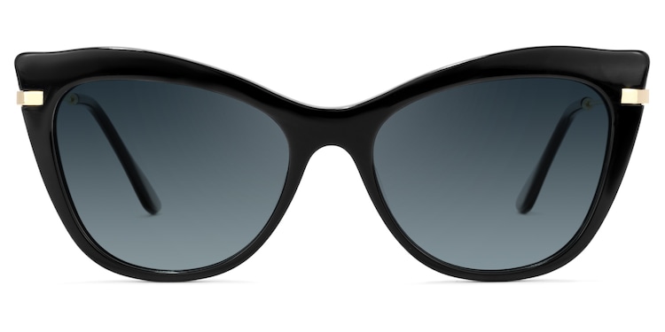 Indira Cat Eye Black Sunglasses