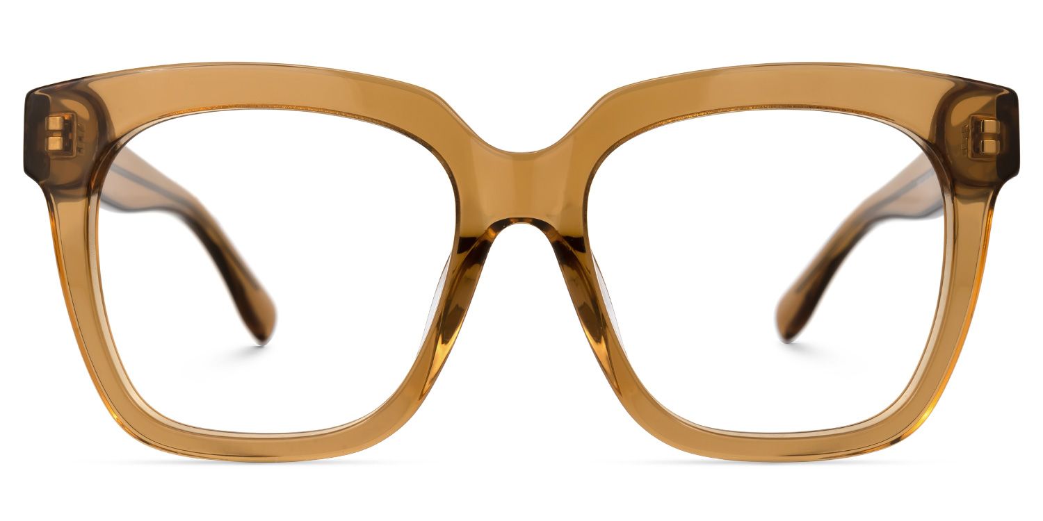 Xion Square Brown Glasses for Women and Men0