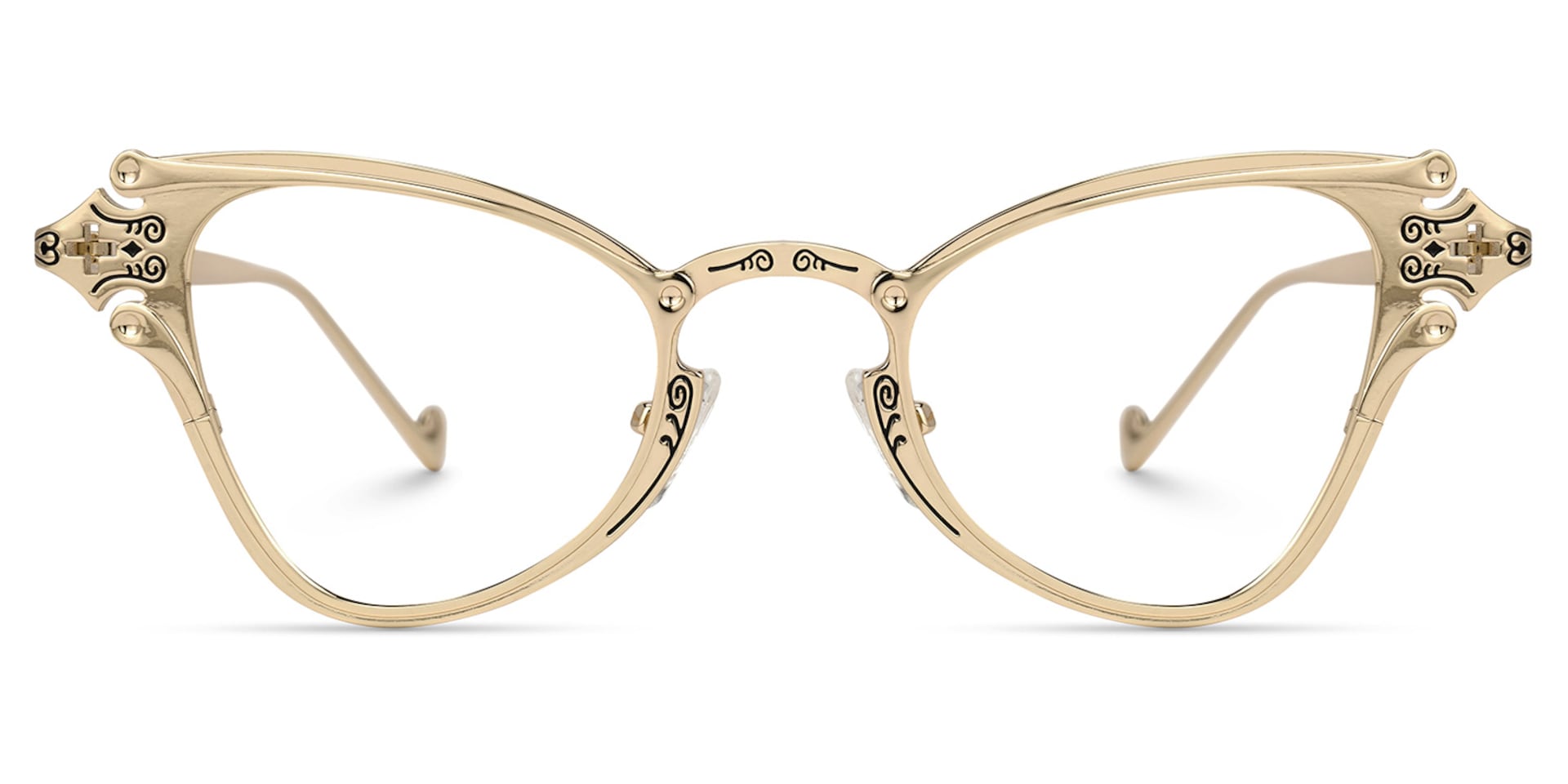 Marimar Geometric Gold Eyeglasses and Metal Frames0