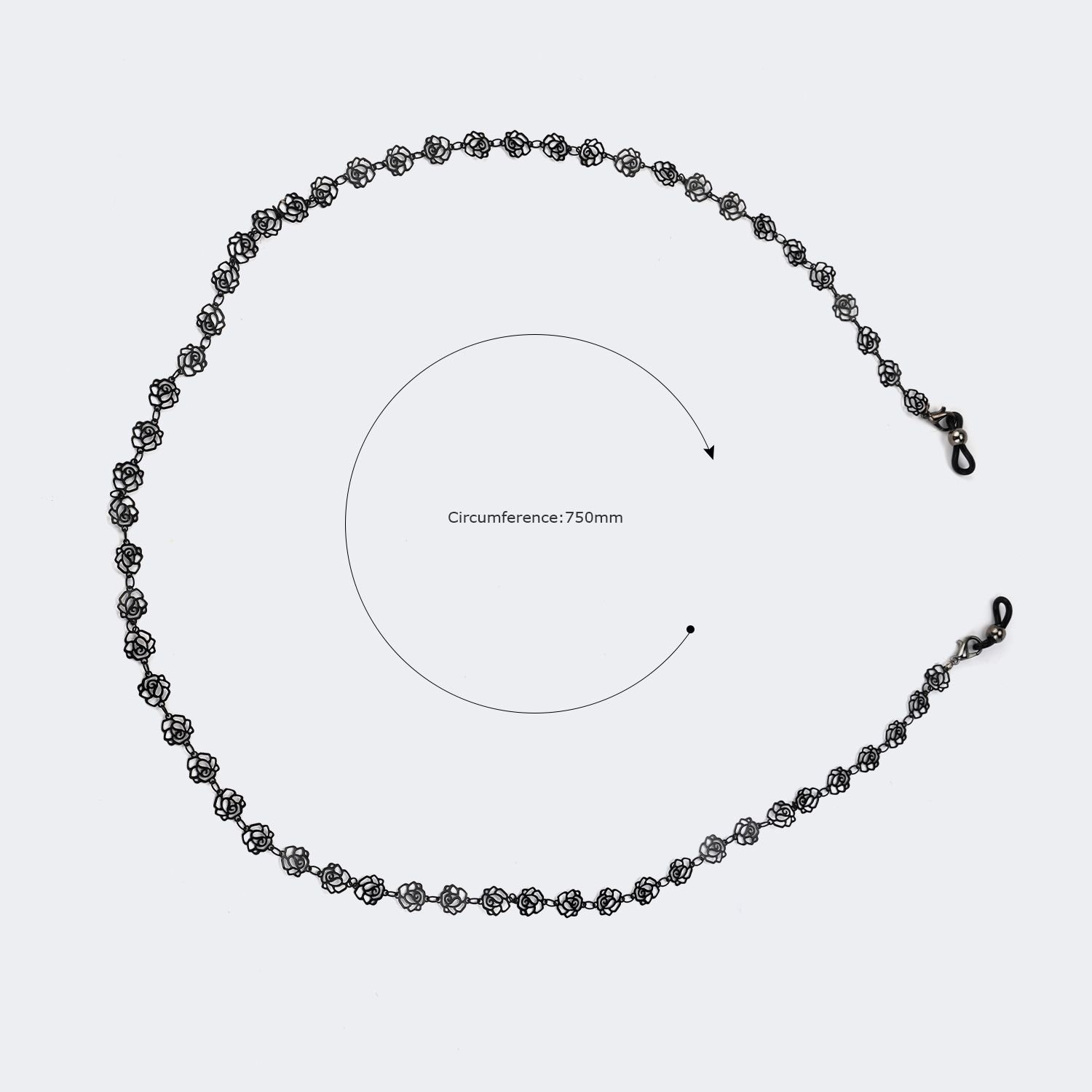 Distinctive Black Flower Shape Chains | Zeelool Glasses2