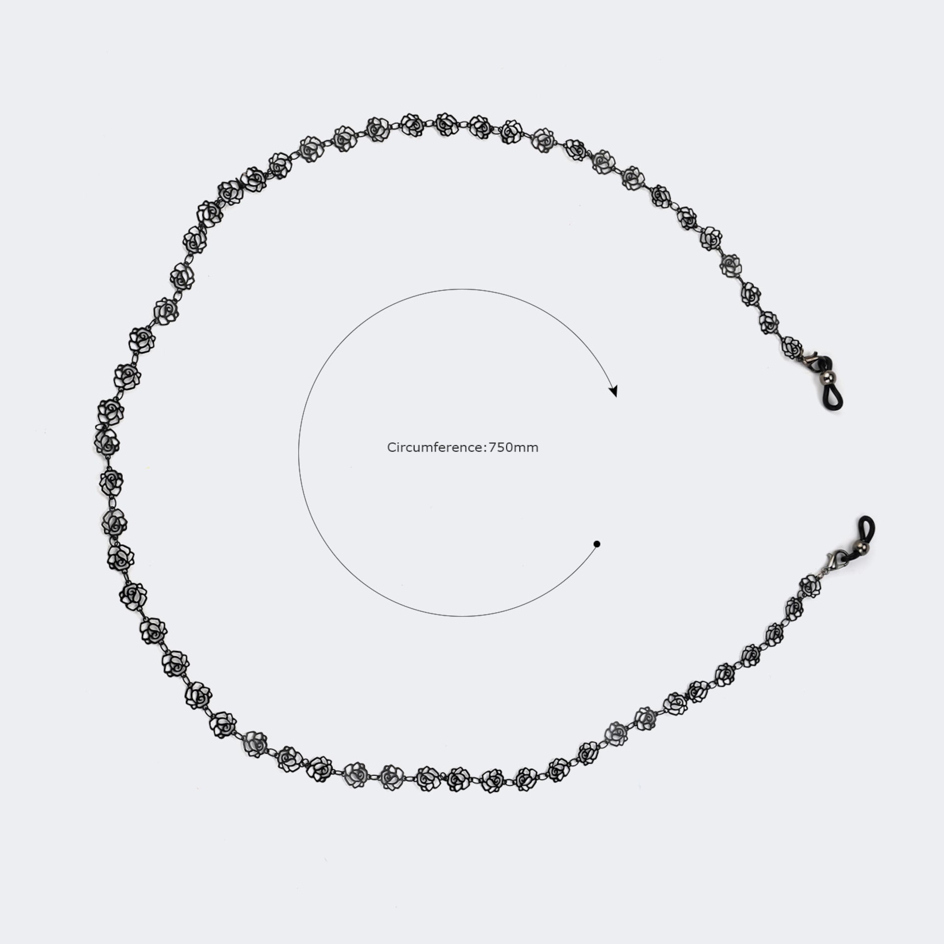 Distinctive Black Flower Shape Chains | Zeelool Glasses2