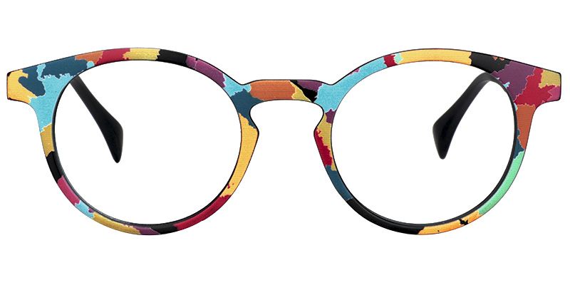 Street-Artist Round Colorful Funky Frame Glasses | Zeelool0