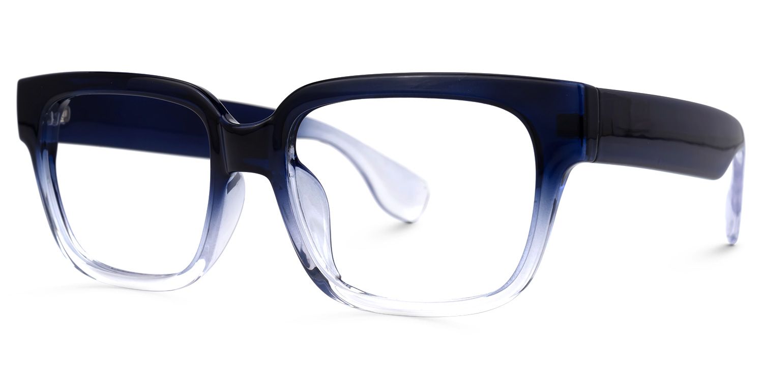 Colin Rectangle Dark-Blue Glasses | Zeelool Glasses1
