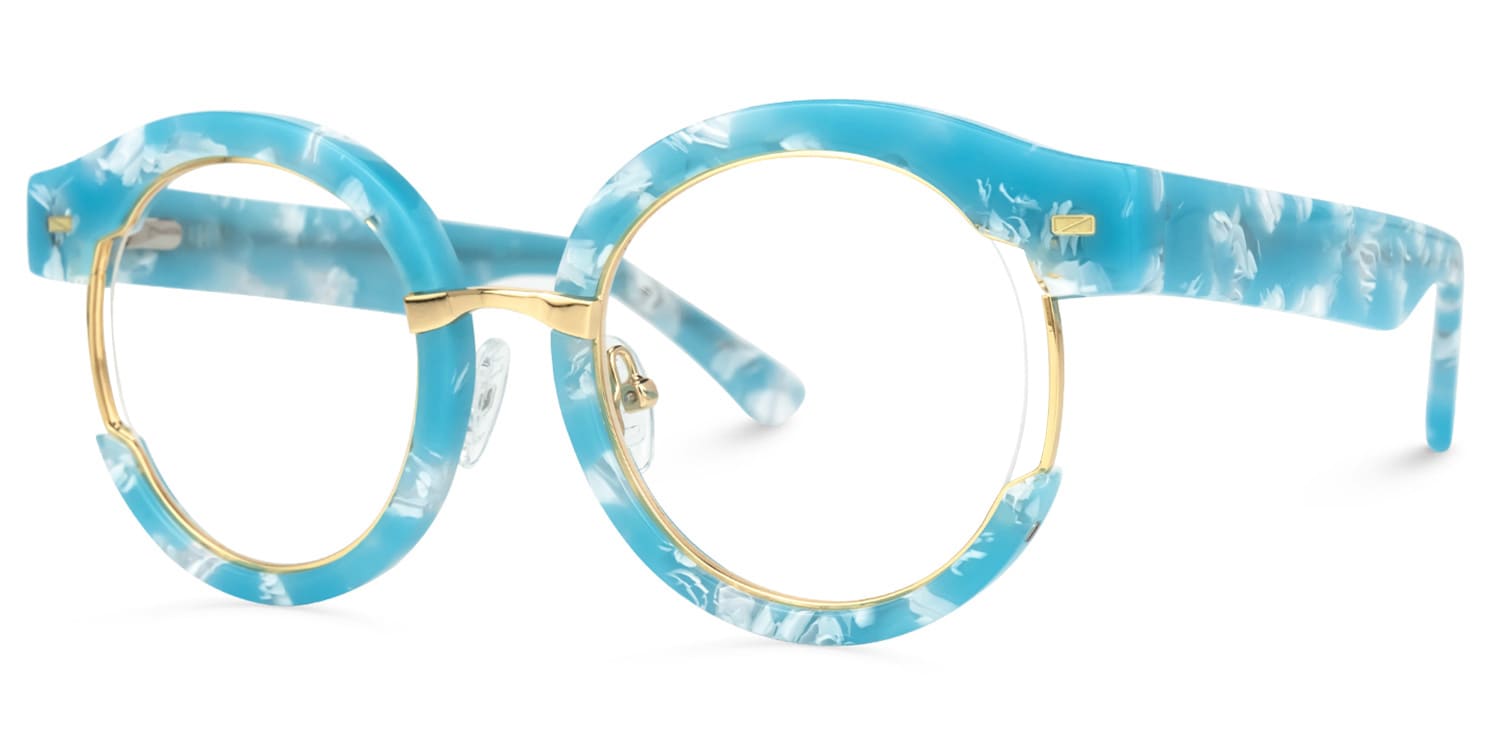 Oyola Round Blue Glasses1