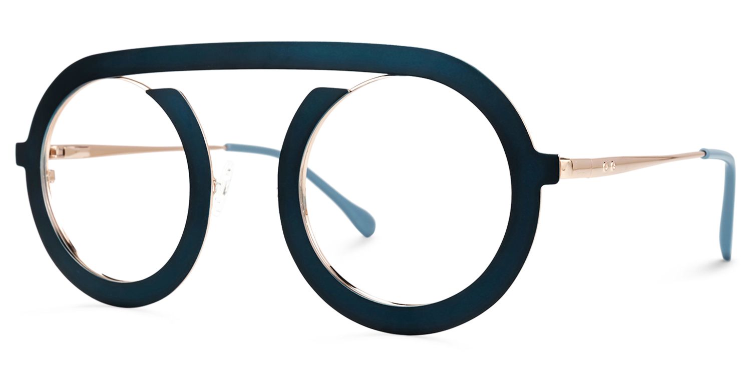 Florida Round Blue Glasses | Zeelool Glasses1